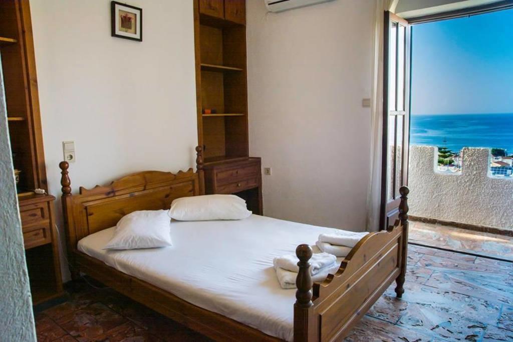 Villas Eva With Panoramic Sea View Stalos Quarto foto
